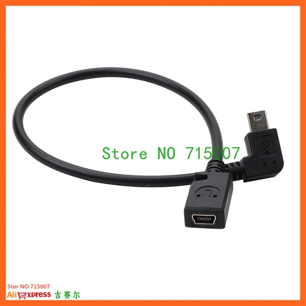 Мини-usb 2,0 Up& DO& Left& Right 5Pin мужчин и женщин удлинитель для gps тахографа 25 см черный