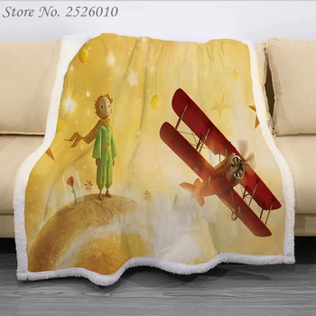 

Throw blanket The Little Prince 3D Velvet Plush Blanket Bedspread For Kids Girls Sherpa Blanket Couch Quilt Cover Travel 05