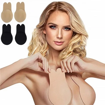 

Fashion 6 Colors Cute Rabbit Bra Reusable Women Breast Lift Nipple Cover Invisible Bras Adhesive Strapless Backless Stick On Bra