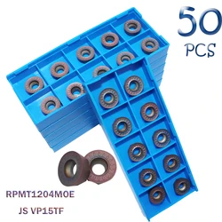 JS VP15TF 50 pièces Inserts en carbure, lame de fraisage, tour mécanique CNC, outil de tournage des métaux, outil de coupe, RPMT1204 