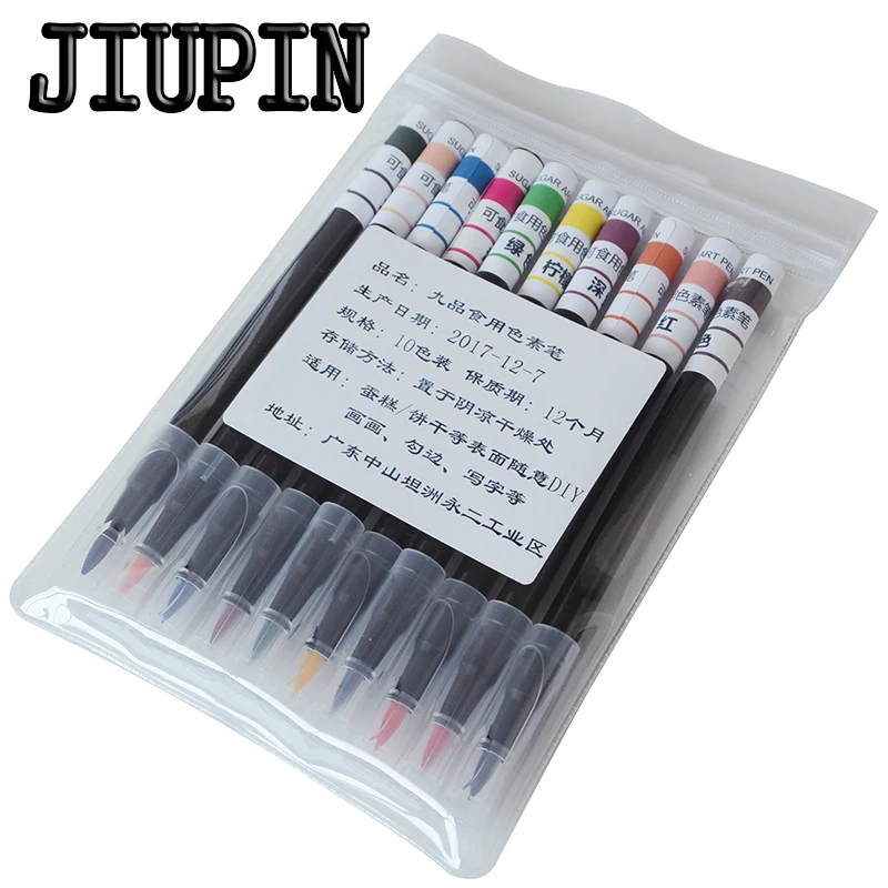 

10pcs/set Edible ink Pen brush Food Color Pen For Drawing Biscuits Cake Decorating