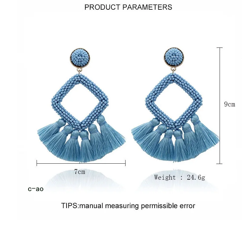 

Pure Handmade Earrings Personalized Mizhuliushu Earrings Beaded Women's Earrings Party Gift