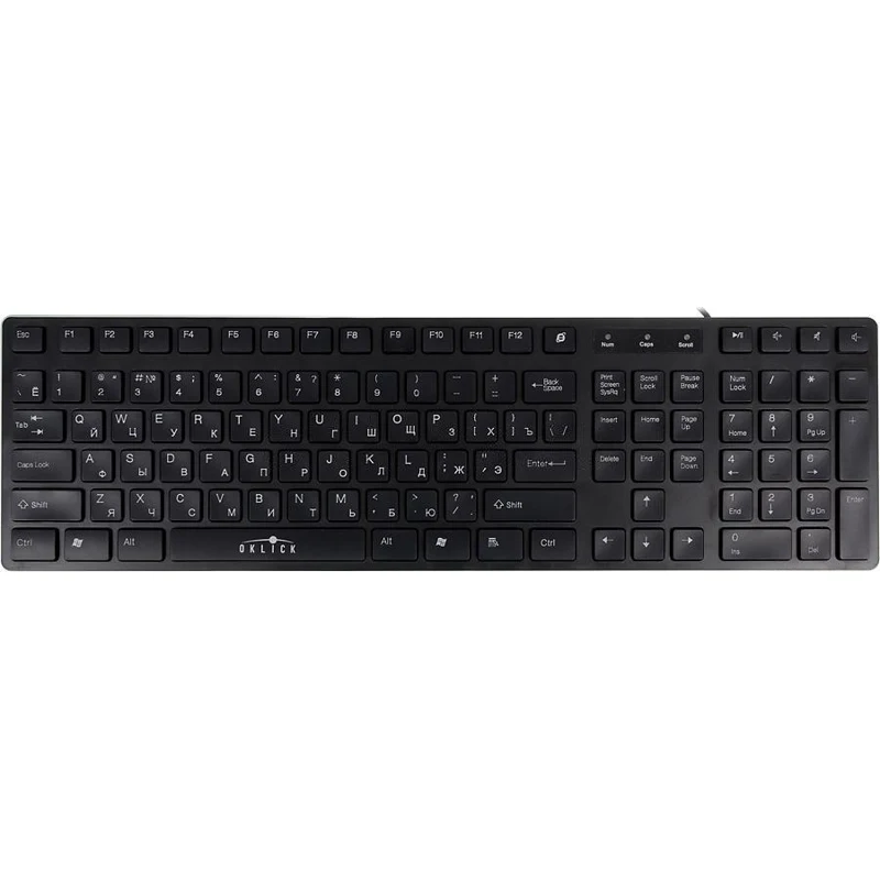 Клавиатура Oklick 570M черный USB slim Multimedia