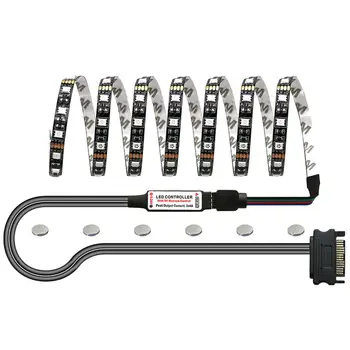 

50/100cm 5050 RGB LED Strip Light With 17 Key Remote Controller for 12V PC Computer Case Decoration Strip Light