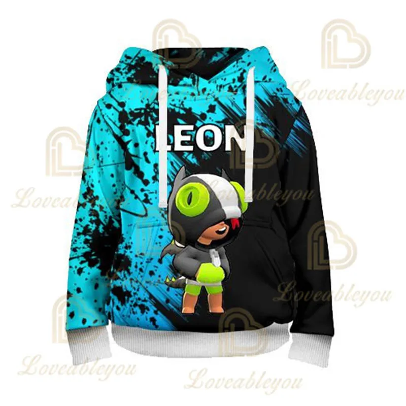 Camiseta con estampado de estrella de dibujos animados para niños y niñas, ropa para adolescentes, Crow Shooter, Sudadera con capucha, León, juego de tiro, Spike, sudadera con estampado 3D