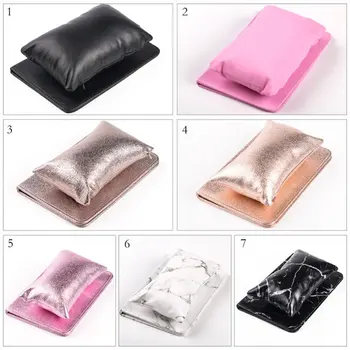 

7-color Nail Art Hand Pillow Marble Grain High-end Hand Pillow Hand Pad Set PU Foldable Table Mat Anti-fading Washable Nail Tool