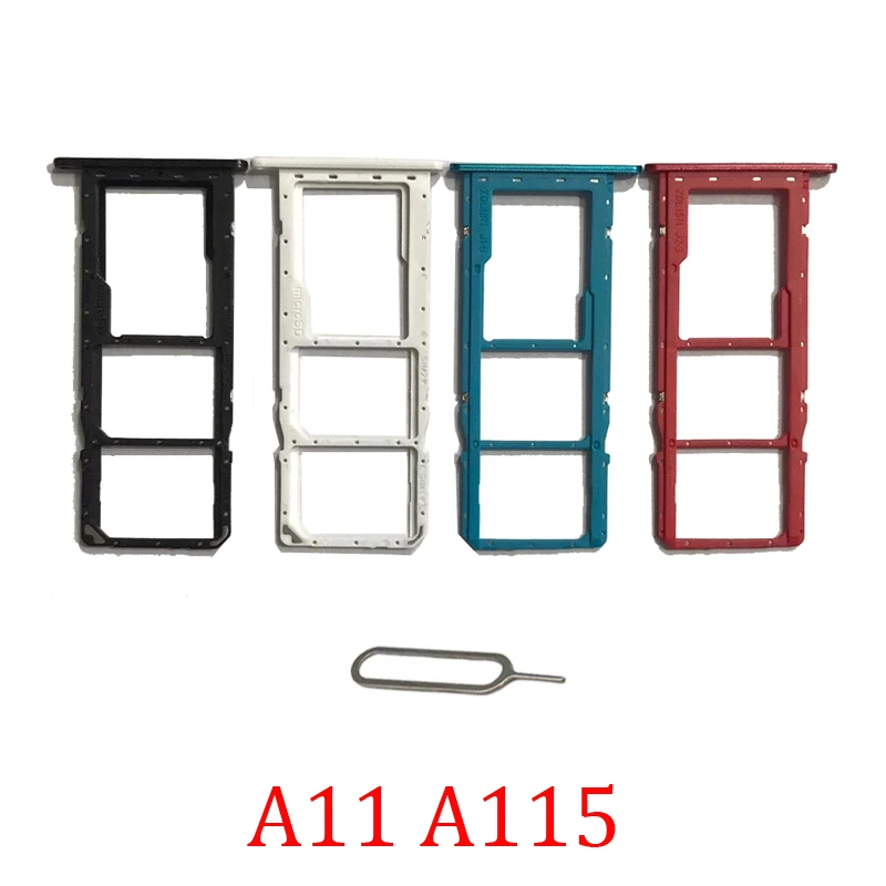 

Phone SIM SD Card Trays For Samsung Galaxy A11 A115F A115M A115 Original Phone SIM Chip Card Slot Holder Part With Pin