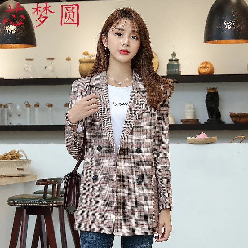 

2019 Autumn And Winter New Installation Business Women's Joint Long Sleeve Suit-Style Loose Version of Business Commuting Ol Blo