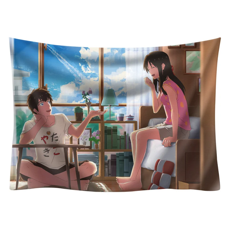 Фильм Япония ваше имя аниме гобелен настенный полиэстер фабричная ткань декоративное покрывало 200X150 см Декор для спальни подарки большой - Цвет: 5