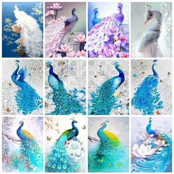 

HUACAN Diamond Painting New Animal Rhinestones DIY Diamond Embroidery Cross Stitch Peacock Mosaic Sale Decor For Home