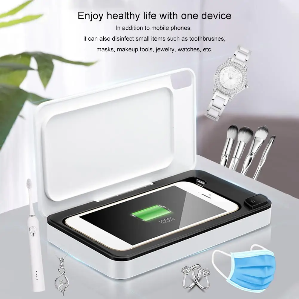 

UV Lamp Phone Sterilizer Box Uvc Lamp Sterilizer Multifunctional Automatic Disinfector Box Cleaner For Smartphones Jewelry Watch