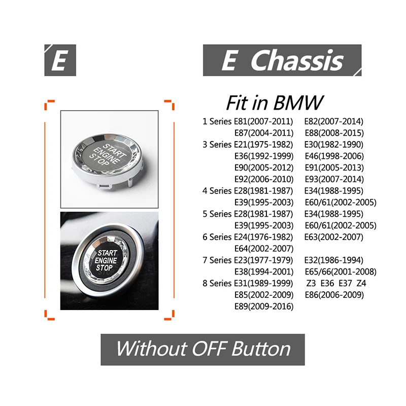 Для BMW E шасси X1 E84 X3 E83 X5 E70 X6 E71 3 5 серии E90 E92 E93 E60 ключи переключатель кнопка старт/стоп крышка авто аксессуары