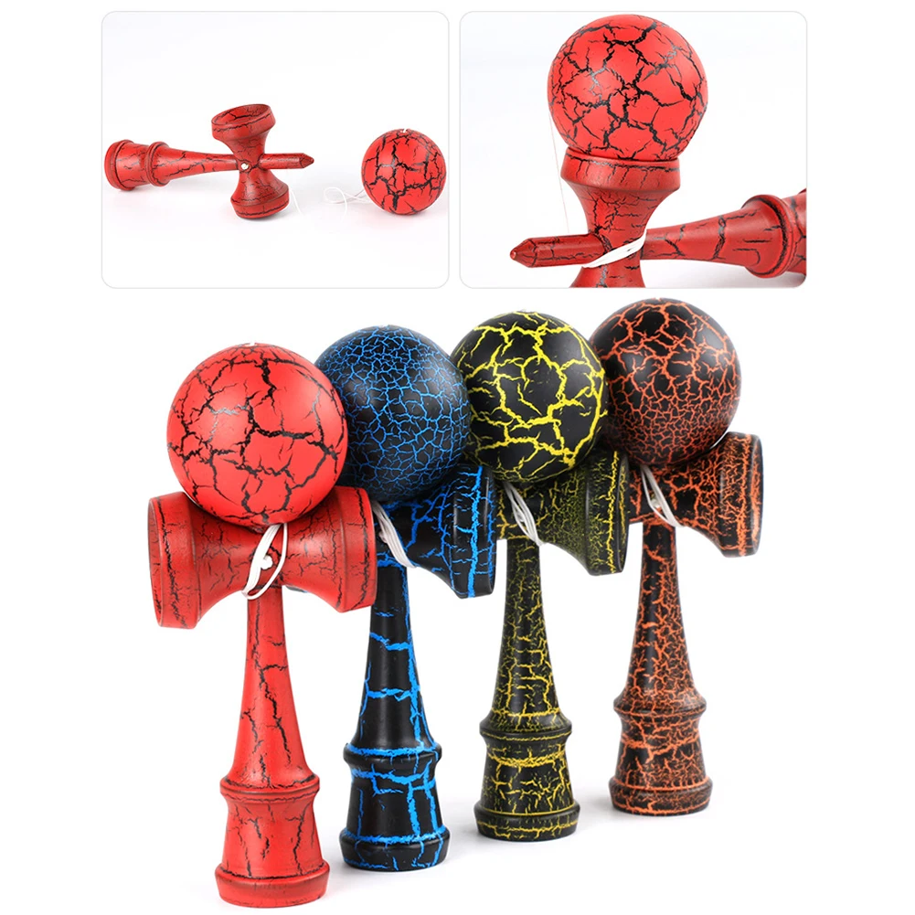 Wooden Crack Paint Kendama Juggling Ball Japanese Traditional Fidget Sports Toy Gift New