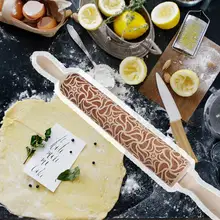 Рождество тиснение Скалка выпечки печенье, фондан, пирог тесто выгравированы деревянный ролик Олень Лось Снежинка Рождество@ 30