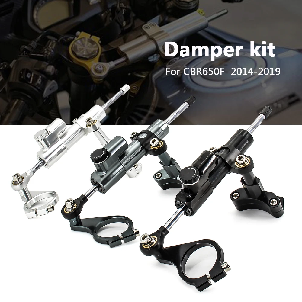 

For HONDA CBR650F CBR 650F CBR650 F 2014 2015 2016 2017 2018 2019 Motorcycle CNC Adjustable Steering Damper Stabilizer Mounting