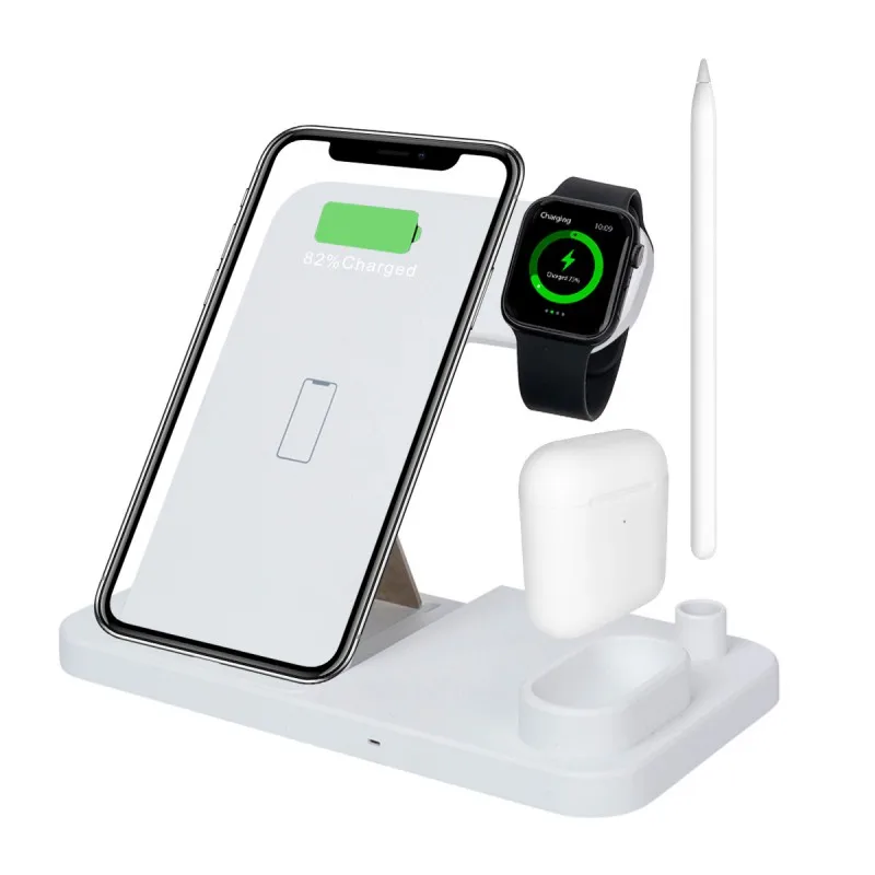 3 в 1 беспроводная зарядная станция совместима с Apple Watch Series 10W Qi быстрая подставка совместима