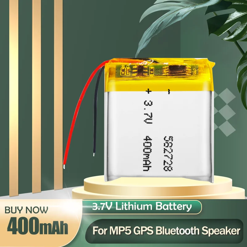 582728 3.7V 400mAh Rechargeable Lithium Polymer Battery For MP4 PDA GPS Smart Watch Bluetooth Headset Speaker Smartwatch 602828 |