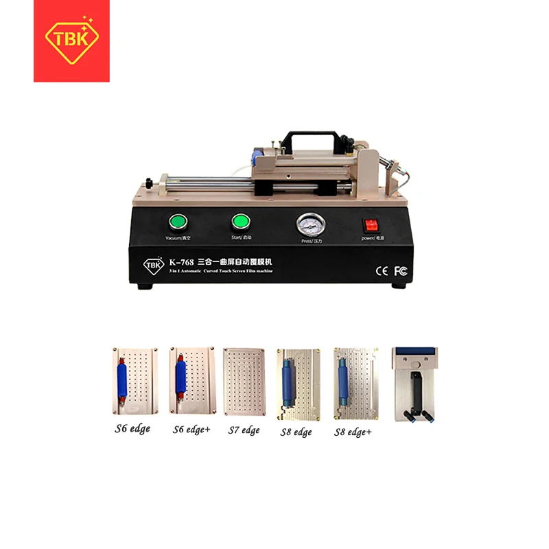 

TBK-768 auto curved touch screen OCA film fitting machine for S6 S7 edge plus fitting machine for curved screen
