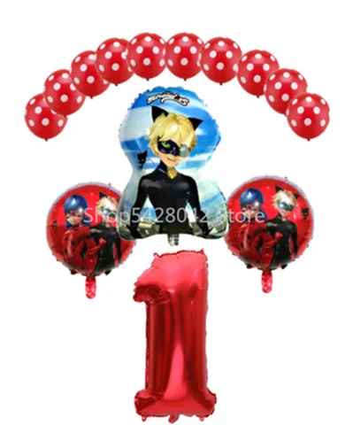 14pcs 14 шт./лот Божья коровка Фольга воздушные шары День рождения украшения божья коровка гелиевый Майларовый и 32 Inch0 1 2 3 4 5 6 7 8 9 шара с цифрой - Цвет: 14pcs