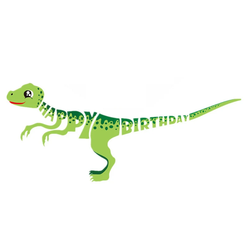 Вечерние джунгли для маленьких мальчиков С Днем Рождения флаг баннер воздушный шар с динозавром динозавр тематические вечерние украшения сувениры - Цвет: dinosaur banner B