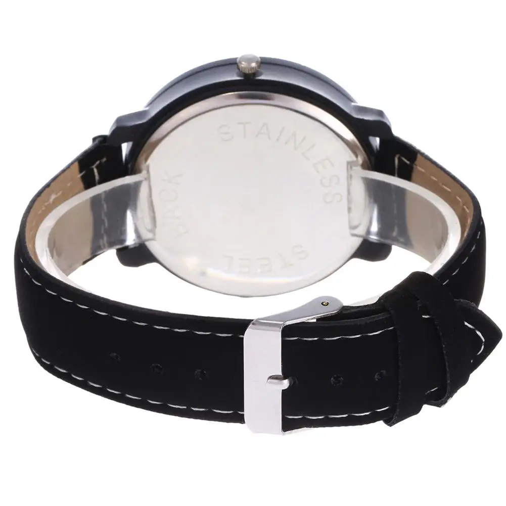 HobbyLane Fashion Unisex Round Dial Geometry English Scale Casual Quartz Watches