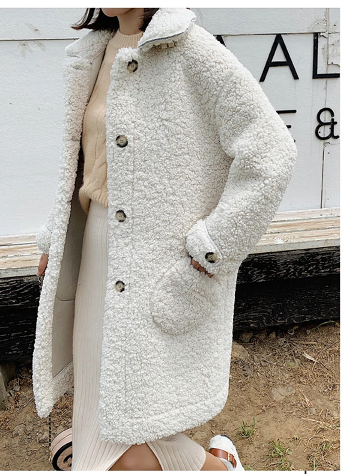 Женское осенне-зимнее шерстяное пальто, новое корейское повседневное женское из искусственной кожи, верхняя одежда, шерстяные пальто