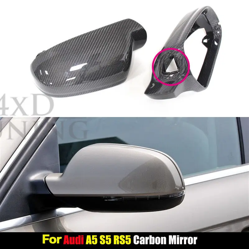 Подходит для Audi A4 B8.5 A5 S5 RS5 Side Assist 2010- высокое качество Замена Крышка для зеркала из углеродного волокна