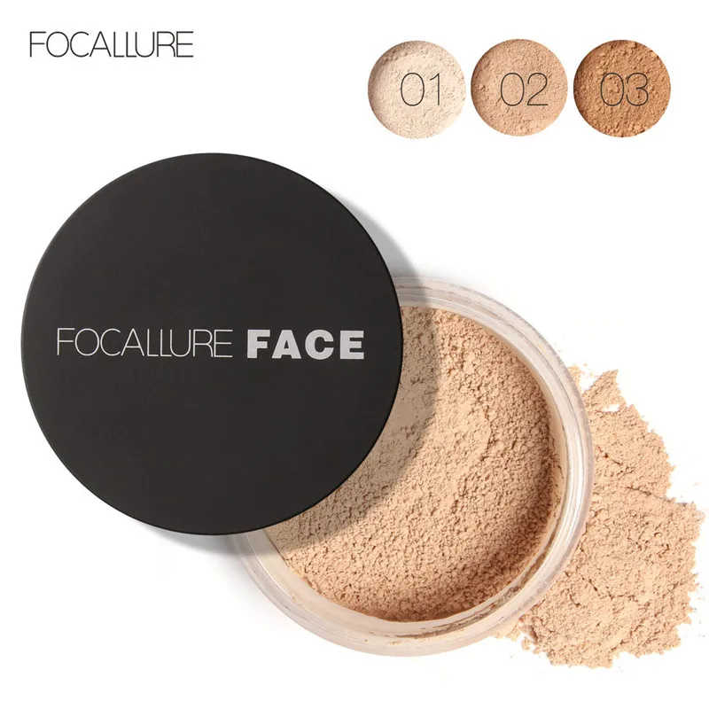 FOCALLURE Women Banana Loose Powder 3 Colors Whitening Oil Control Luxury Face Foundation Beauty Makeup Highlighter skin finish |