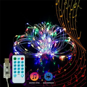 

5/10M Copper Wire USB LED String Lights Waterproof Holiday Lighting Festive Outdoor Copper String Light For Christmas Party