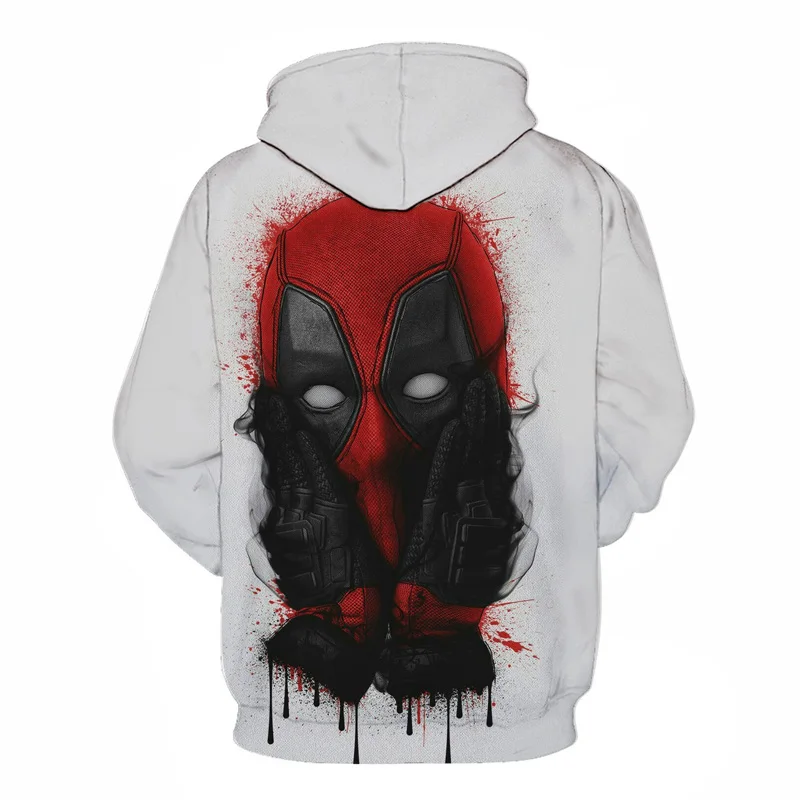 3D Hoodies Deadpool Anime Cool Print Hoodies Fashionable Youth Loose Baseball Uniform Spring Autumn Couples Sweatshirt Asian 6XL