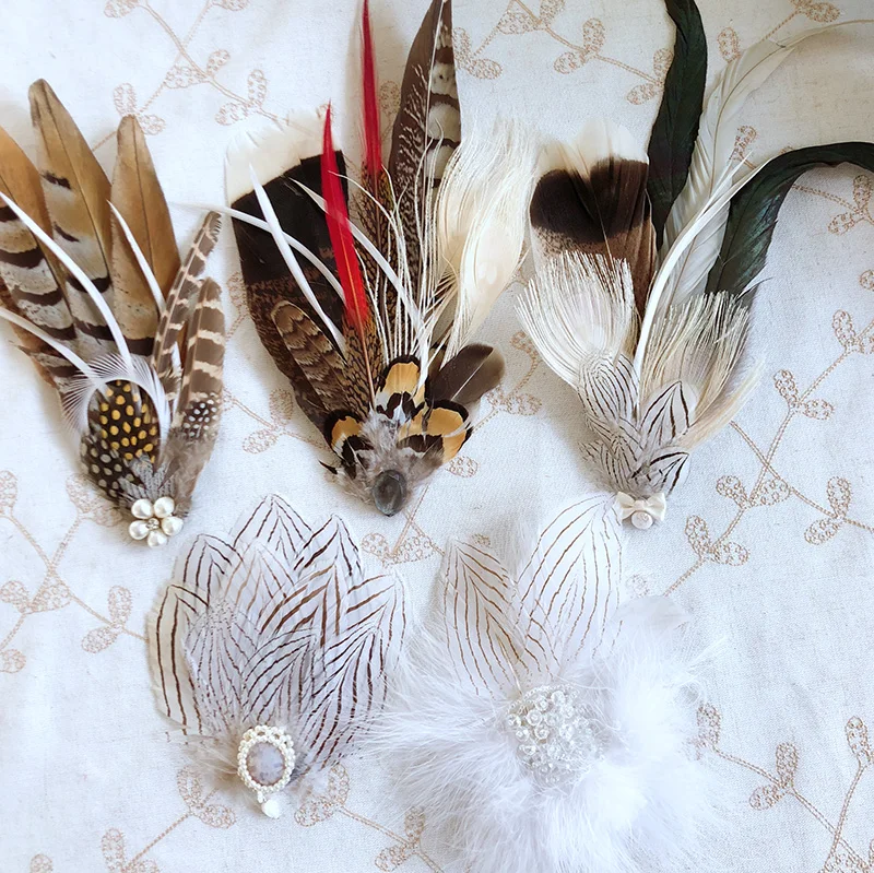 

Ostrich feather feather stage performance, hair clip, chest flower, children's head, brooch, special purpose, exclusive collecti