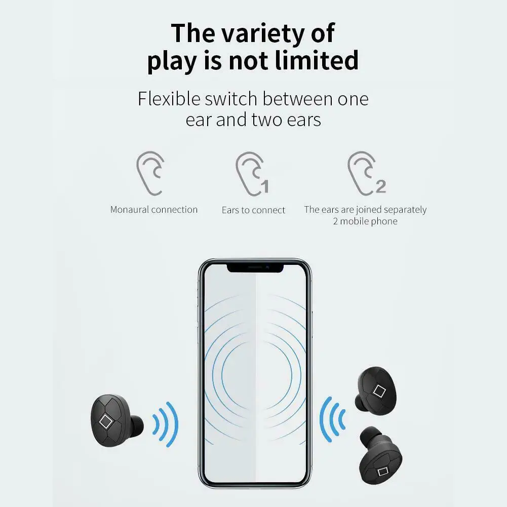 Bluetooth V5 гарнитура TWS беспроводные наушники мини стерео двойные басы водонепроницаемые наушники с зарядным устройством