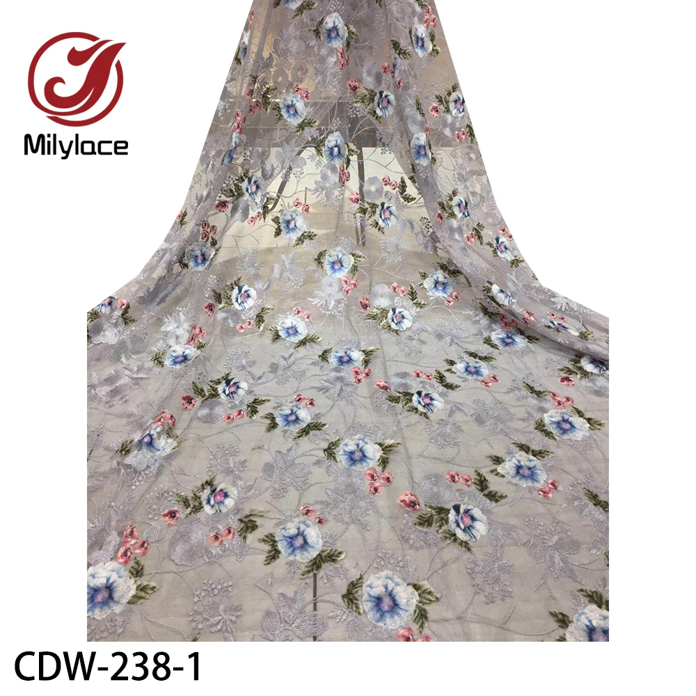 

African Lace Fabric 2020 High Quality Tulle Materials French Nigerian Embroidery Lace Fabric for Dress CDW-238