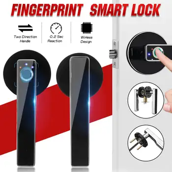 

Smart Security Door Lock Intelligent Electronic Fingerprint Anti-Theft Smart Biometric Stainless Steel USB Charging Home Office