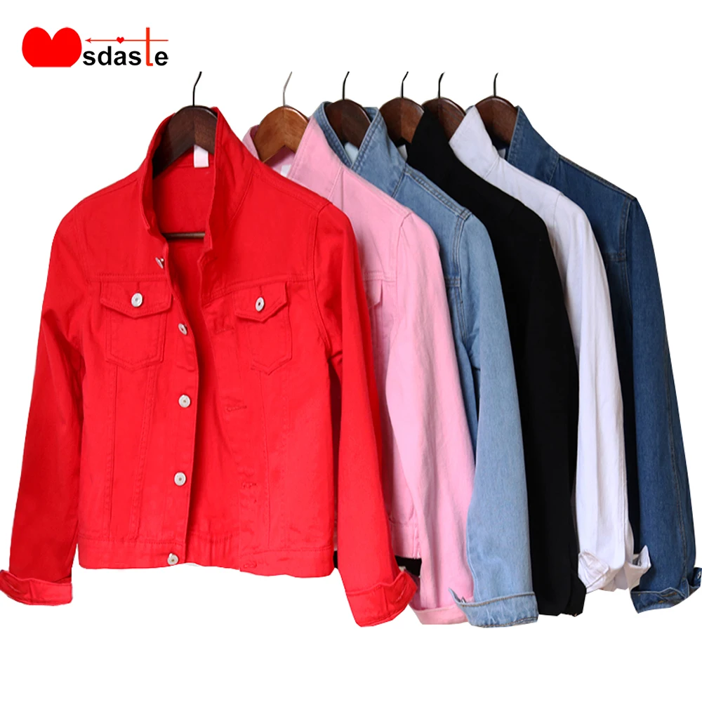 Best  2019 Women Short Basical Jeans Jacket Coat Bleach Full Sleeves Single Breast Slim New Fashion Outer