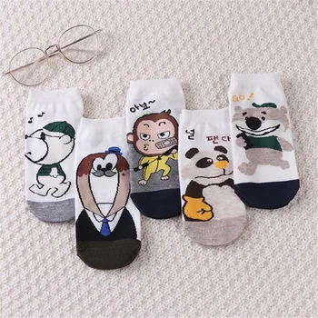 

Women's Short Socks Cute Monkey Lovely Kawaii Cartoon Sweet Cotton Women Socks Panda Bear Character Casual Short Socks Meias