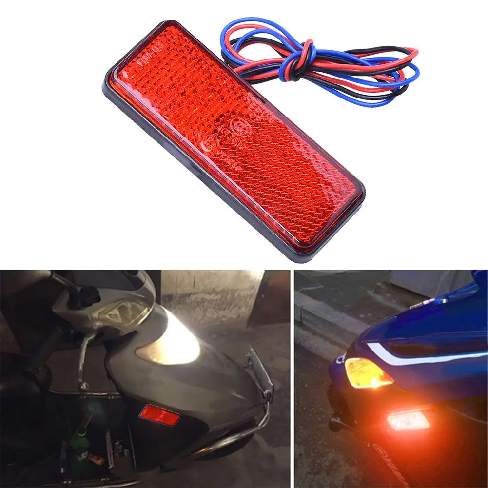 

3 Colors Rectangle Motorcycle Reflector Tail Brake Turn Signal Light Lamp 24LED Car/ATV LED Reflectors/Truck Side Warning Lights