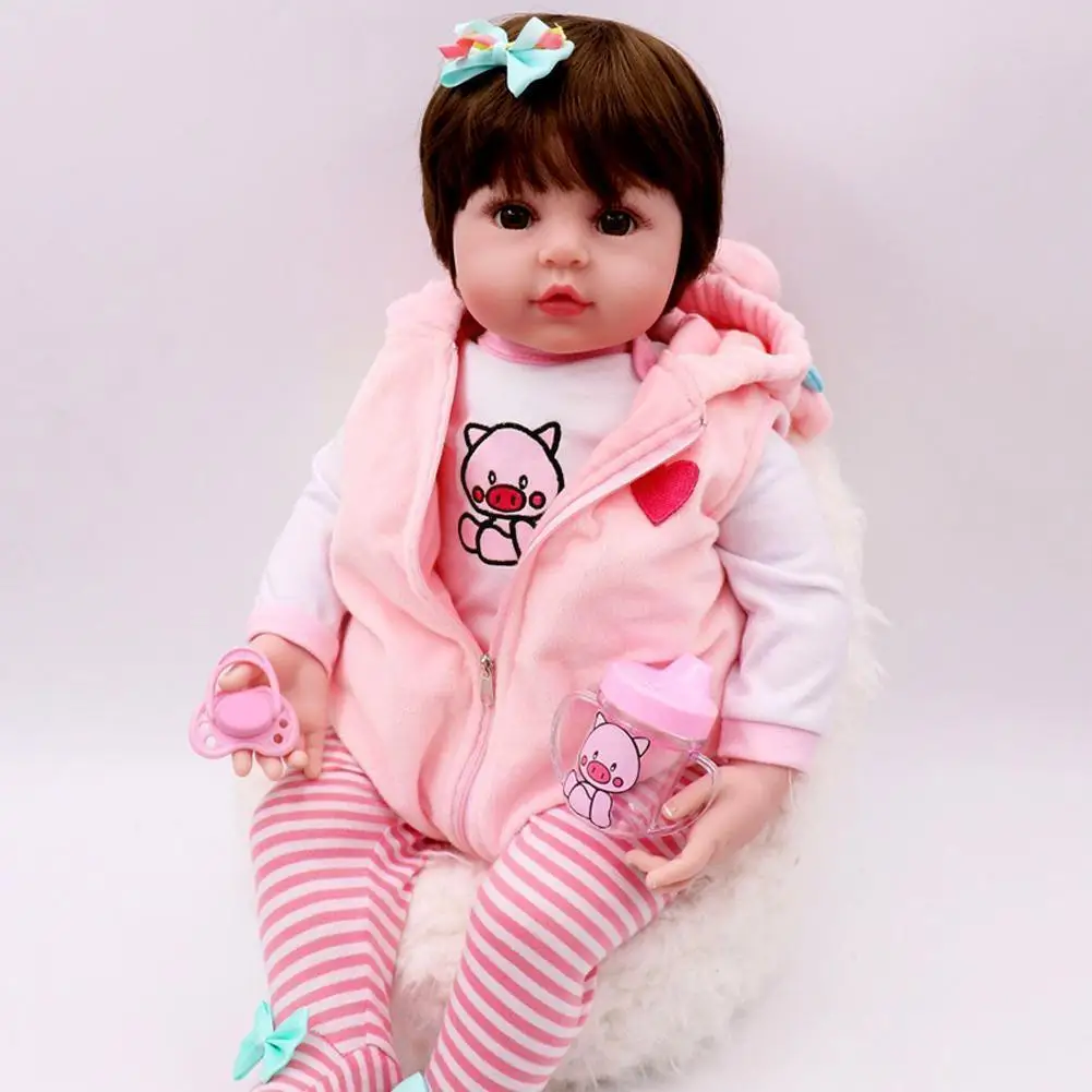 48 Cm Rebirth Dolls Mother Training Props Lovely Doll Vest Short Handmade Toys Baby Soft Hair Simulation Body Y9Q6 | Игрушки и хобби