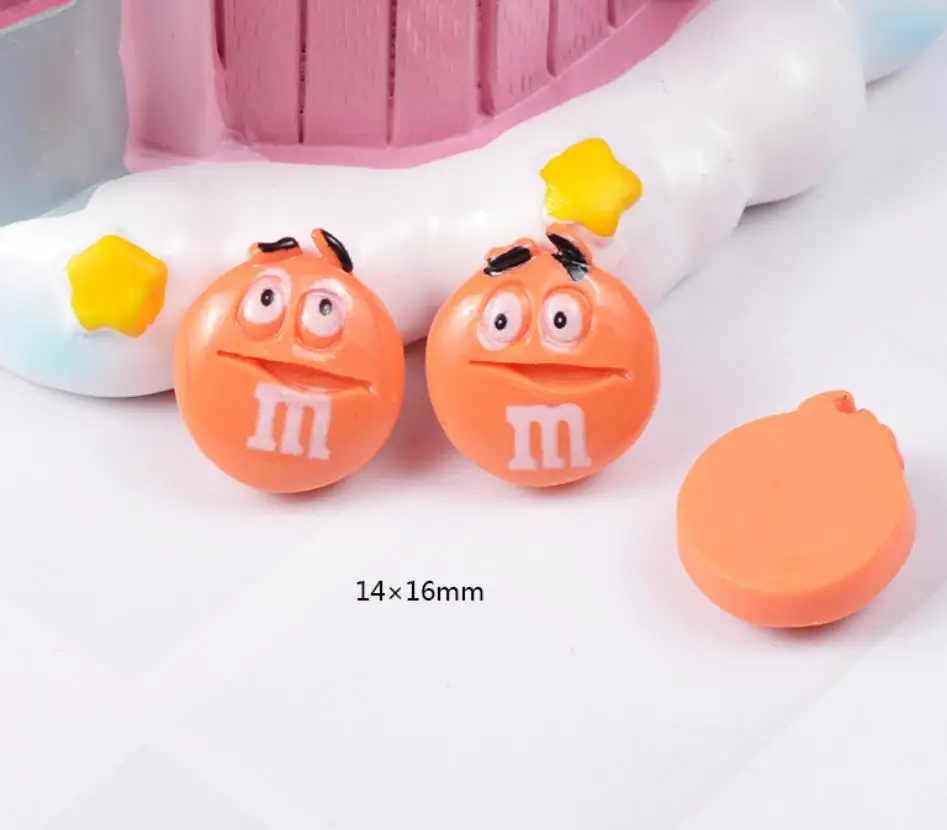Kawaii плоские пластмассовые М Бобы милые конфеты diy Кабошоны украшения для скрапбукинга Ремесло Изысканные Серьги Подвески - Окраска металла: hook