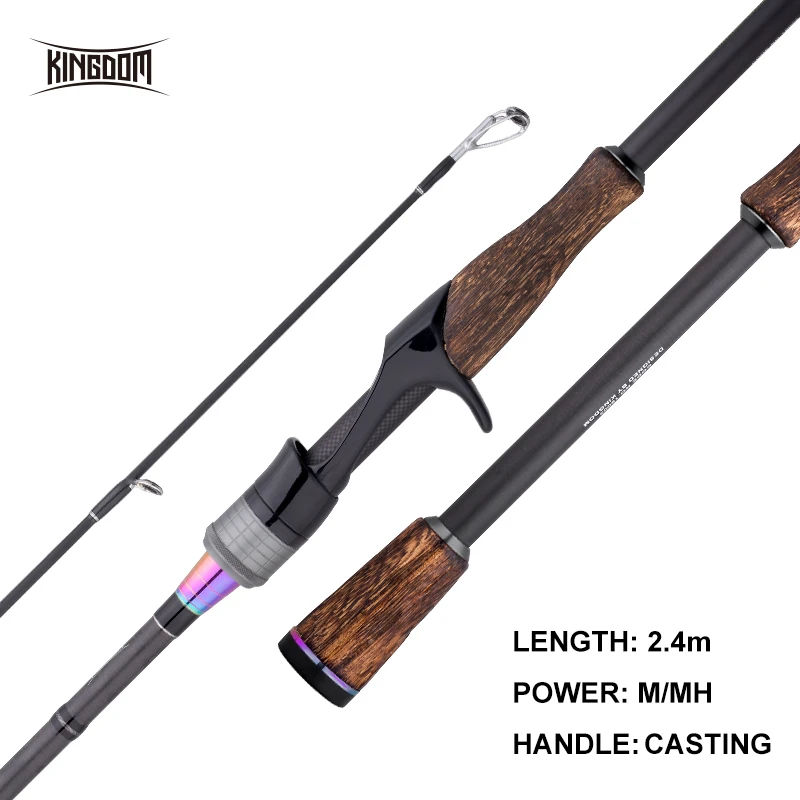 2.4m-Casting Kingdom Удочка комбо Спиннинг/Литье стержня и катушки и Fly Line для зимней рыбалки аксессуары 1,8/2,1/2,4/2,7 m питающий полюс 3 секции - Цвет: 2.4m-Casting