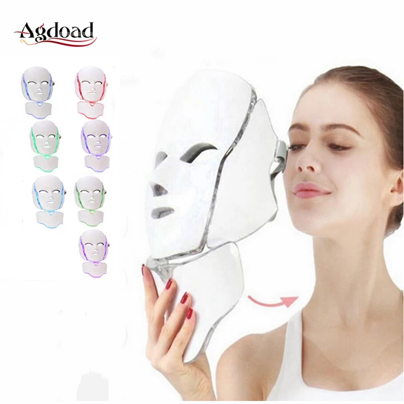 

7 Colors LED Mask Skin Rejuvenation Anti Aging Tighten Skin Korean Photon Light Therapy Beauty Machine Neck Facial Care Tool
