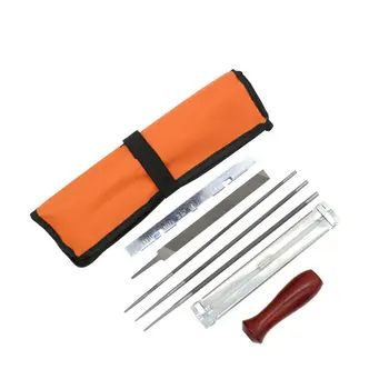 

Professional Chainsaw Chain Sharpening Kit Tool Set Hardwood Handle + Round/Flat File Guide Bar File Sharpener Tools