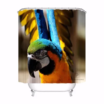 

Custom Dogs Parrot Feathers Animals Waterproof Bathroom Acceptable Shower Curtain Polyester Fabric Bathroom Curtain #180318-11