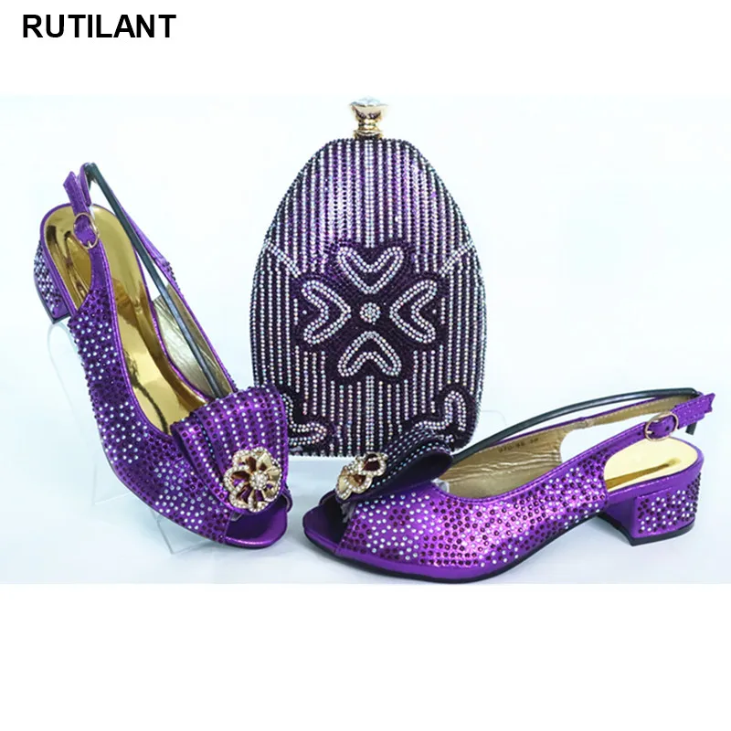 

New African Wedding Italian Shoe and Bag Sets Ladies Nigerian Party Pumps African Party Shoe and Bag Set Summer Shoes Big Size