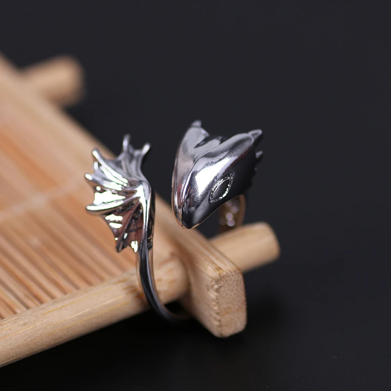 Punk Style Fashion Men's Ring Animal Dragon Shape Opening Adjustable Alloy Temperament Male Jewelry Gift finger ring animal ring