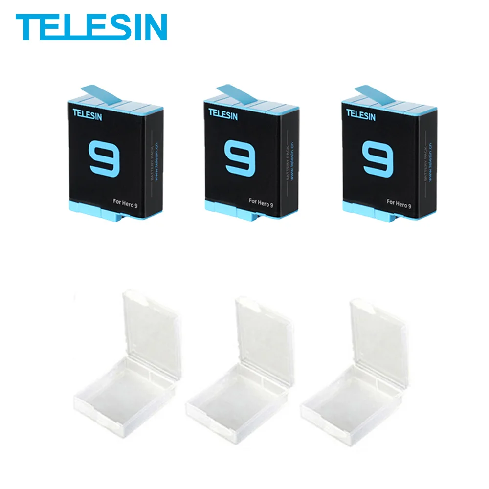 TELESIN For GoPro 9 Battery 1750mAh Replacement Battery for GoPro Hero 9 Black Action Camera Accessories