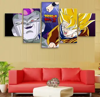 

Modular Poster Framed Picture 5 Pieces HD Printed Seven Dragon Ball Figure Canvas Anime Painting Art Decor Home Living Room Wall