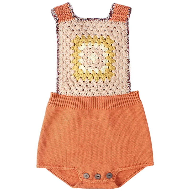 

New 2019 Winter Knitted Baby Rompers for Girls Boys Clothes Infant Toddler Overalls Sleeveless Pattern Kids Jumpsuit Costume