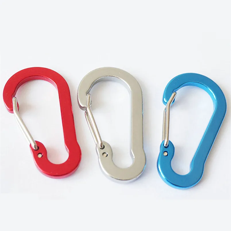 

High Quality 6Pcs Aluminum Alloy Carabiner DIY Keychain Outdoor Camping Climbing Snap Clip Lock Buckle Hook Fishing Tool