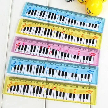 

2 Pcs/Set Creative Long 15cm Cartoon Piano Musical Note Ruler Bookmarks School Student Gift Ruler School Supplies Color Random